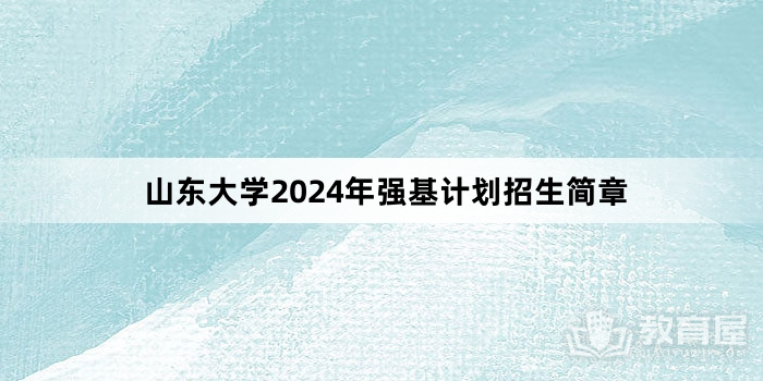 山东大学2024年强基计划招生简章