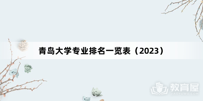 青岛大学专业排名一览表（2023）