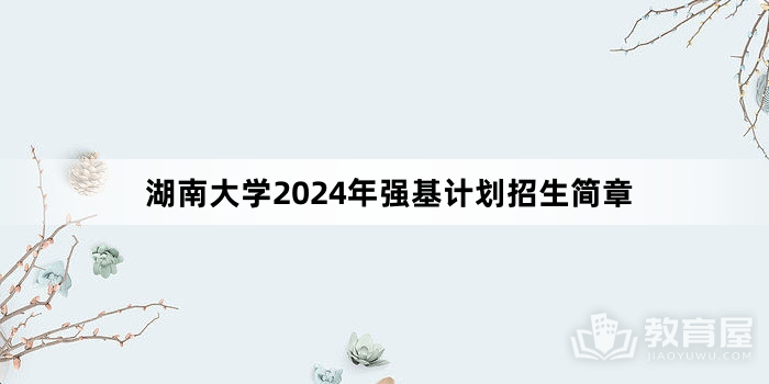 湖南大学2024年强基计划招生简章