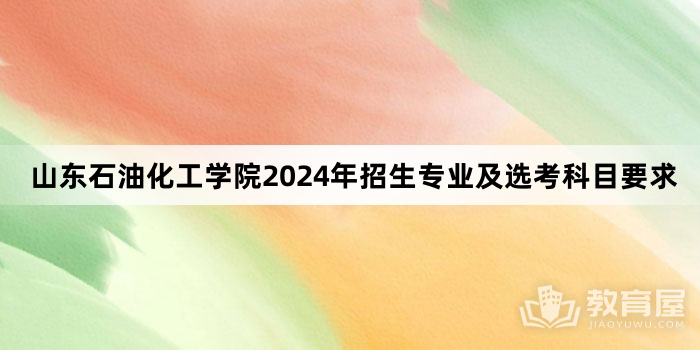 山东石油化工学院2024年招生专业及选考科目要求