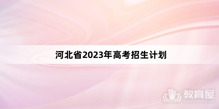 河北省2023年高考招生计划