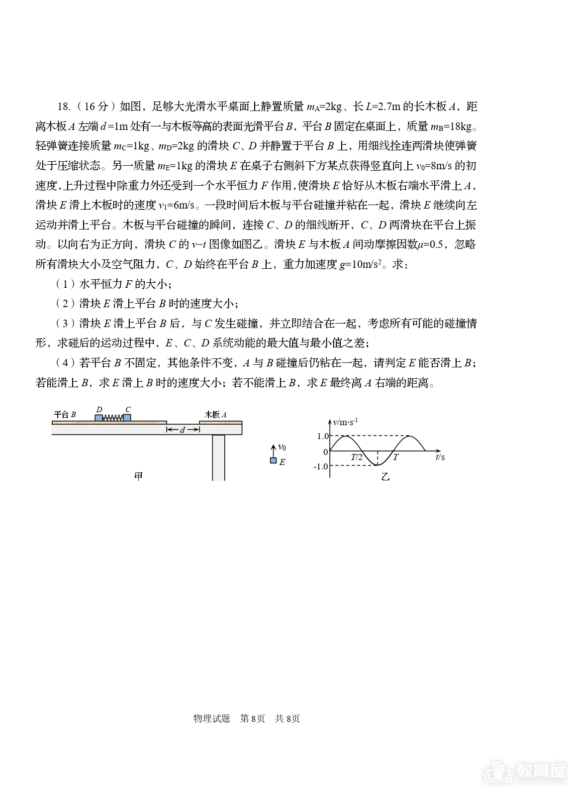 青岛市高三二模物理试题及参考答案（2023）