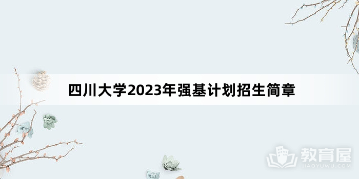 四川大学2023年强基计划招生简章