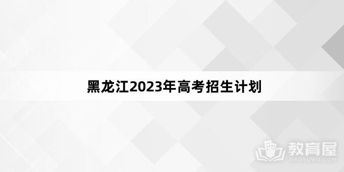 黑龙江2023年高考招生计划