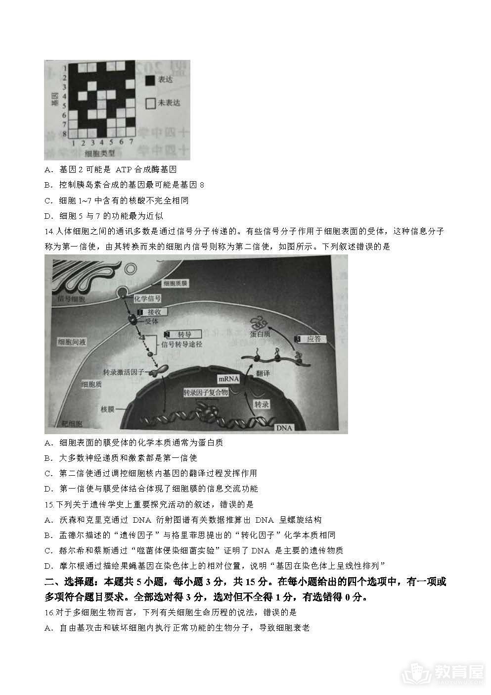 辽宁省名校联盟24届高三上学期10月生物试题及答案
