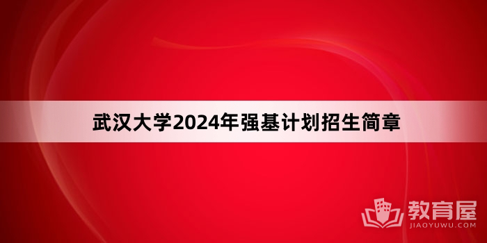 武汉大学2024年强基计划招生简章